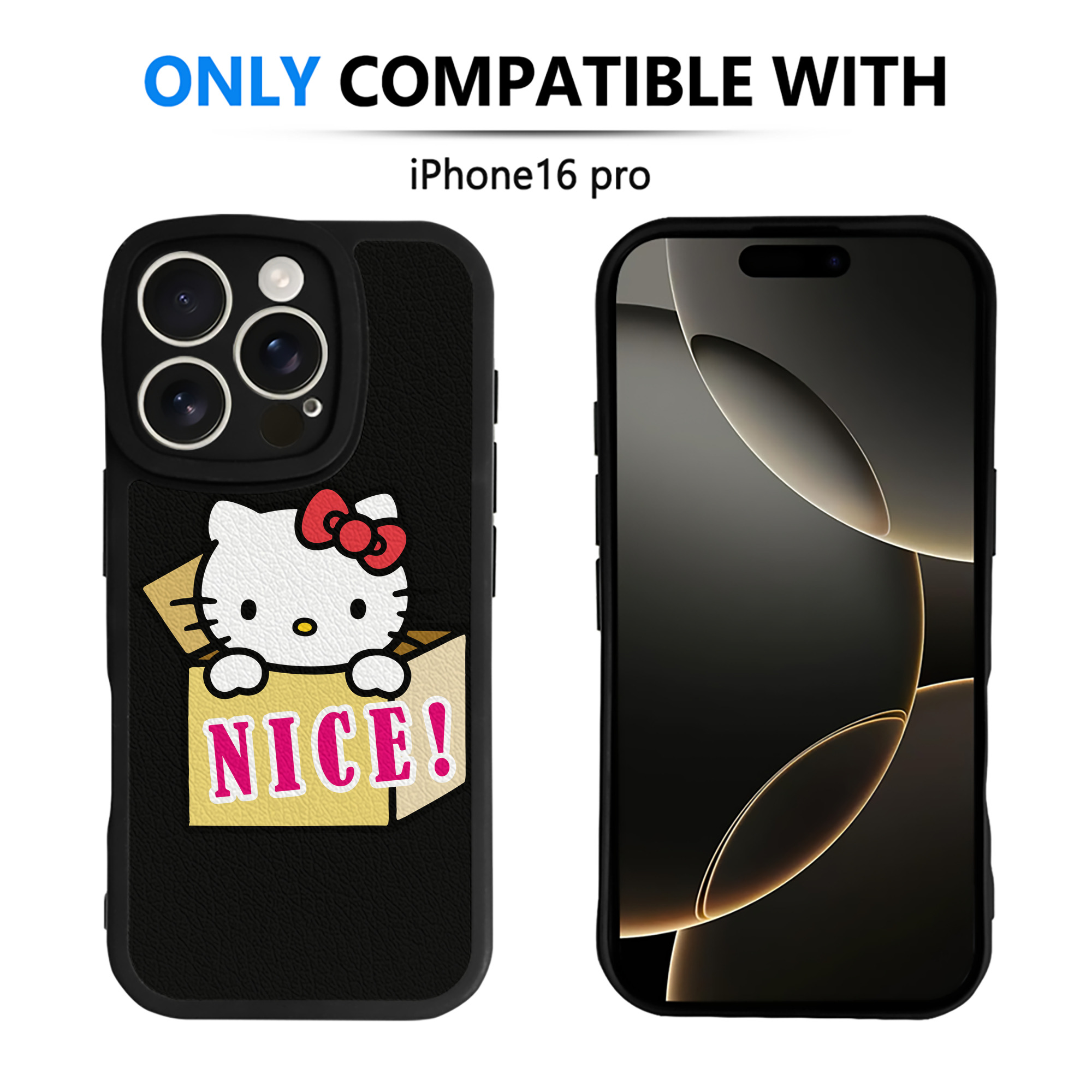 （画像用） Hello Kitty ハローキティ 【iPhone 16シリーズ対応】シリコンスマホケース（レザー調） 材質：シリコン